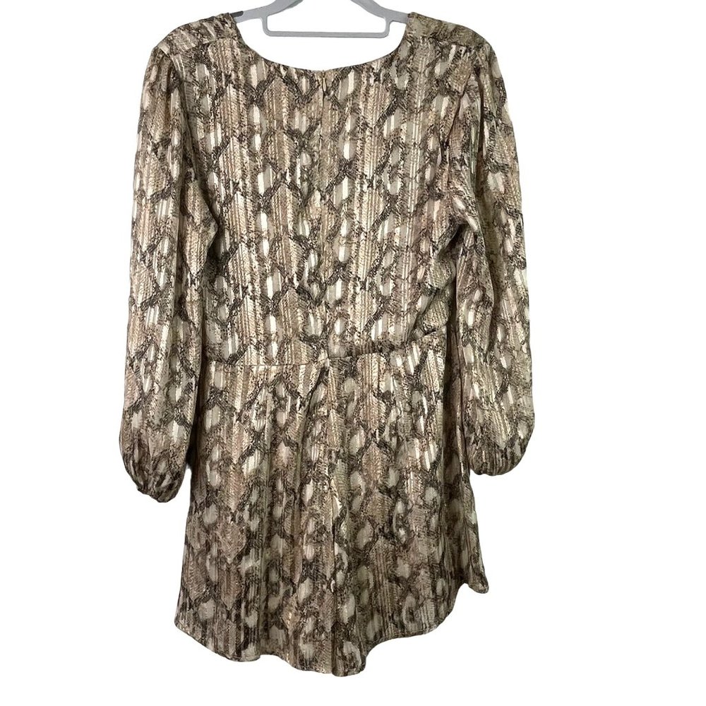 TCEC Romper Snakeskin Animal Print Long Sleeve Size M  Metallic - Picture 3 of 9